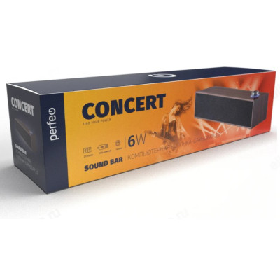 Колонка-саундбар 2.0, 6W, Perfeo, 
