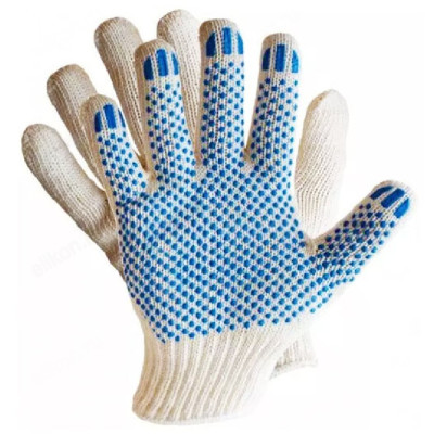 Перчатки вязаные PHB4N с ПВХ-точкой 42 гр белые/200/10