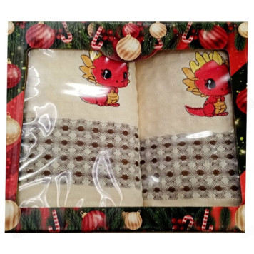 Набор подарочный полотенце кухонное 67*42 2шт лён