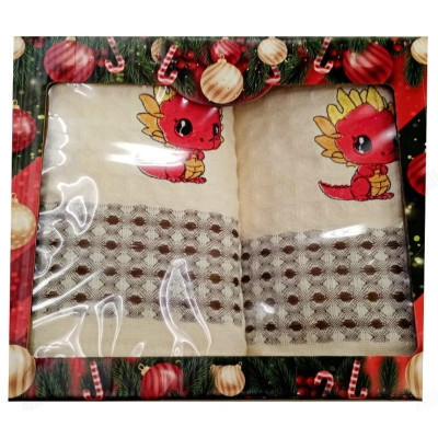 Набор подарочный полотенце кухонное 67*42 2шт лён