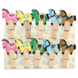 Набор прищепок Лошадки арт.Р-1120-15 (10в1) 35мм