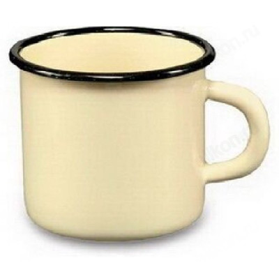 Кружка эмаль 0,25л С0102.П палевая декор
