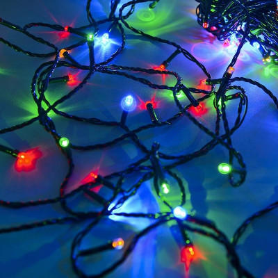 Гирлянда светодиодная Дождик SE-RAIN-200M, 10н по 2м, 200LED, мульти(4цв.), конт-2