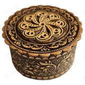 Шкатулка береста d6см ШБ-6