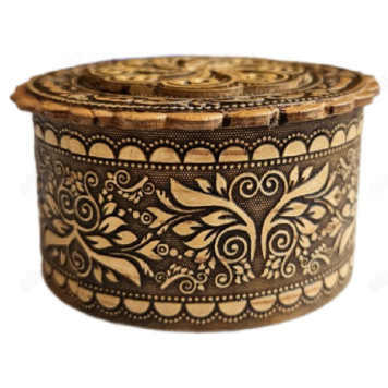 Шкатулка береста d6см ШБ-6-3