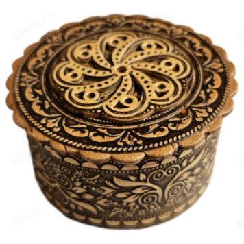 Шкатулка береста d6см ШБ-6