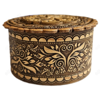 Шкатулка береста d8см ШБ-8-1