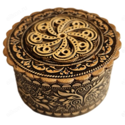 Шкатулка береста d8см ШБ-8