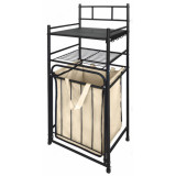 Стеллаж с корзиной для белья СК02 2-х ярусный чёрный