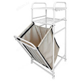 Стеллаж с корзиной для белья СК11 2-х ярусный белый