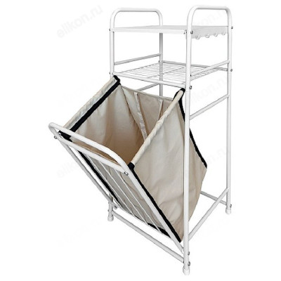 Стеллаж с корзиной для белья СК11 2-х ярусный белый