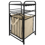 Стеллаж с корзиной для белья СК12 2-х ярусный чёрный