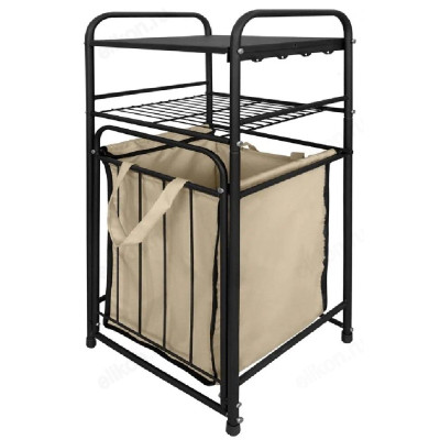 Стеллаж с корзиной для белья СК12 2-х ярусный чёрный