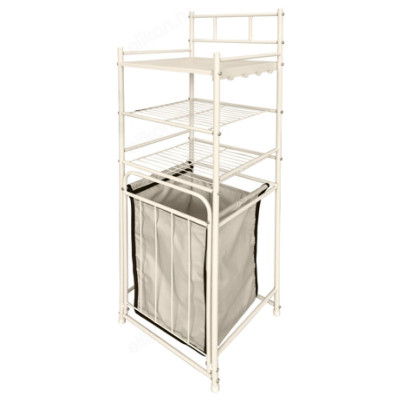 Стеллаж с корзиной для белья СК23 3-х ярусный бежевый