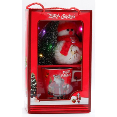 Кружка с ложкой НГ ST-235B-3 подарочная упаковка (снеговик)-2