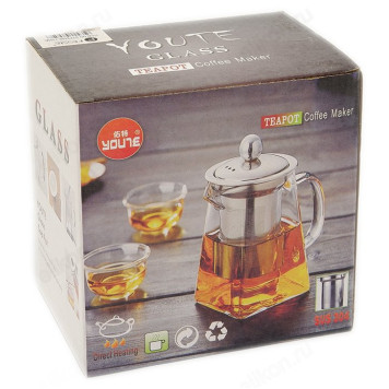 Чайник заварочный стекло STP8499 0.75л квадр сито-1