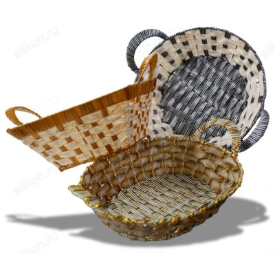 Корзина плетеная T020 пластик с ручками-1