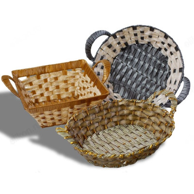 Корзина плетеная T020 пластик с ручками-2