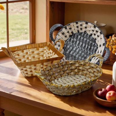 Корзина плетеная T020 пластик с ручками