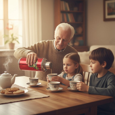 Термос стекло 3,2л Красный-2