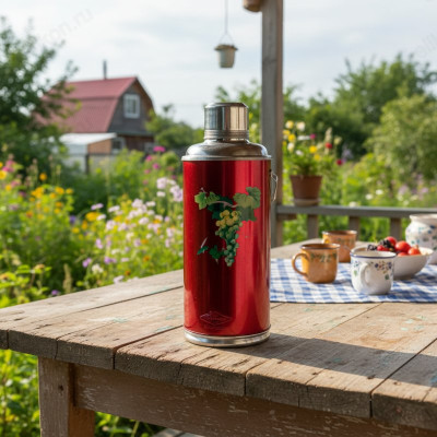 Термос стекло 3,2л Красный-3