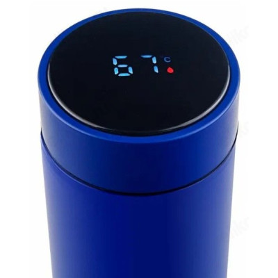 Термос синий 0,5л с индикацией температуры-1