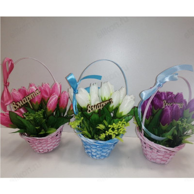 Сувенир тюльпаны в корзинке