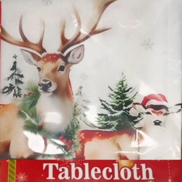 Скатерть новогодняя 140*180 TJZB-004 ПЭ