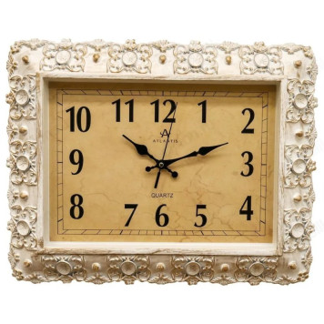 Часы настенные Atlantis TLD-35216A, пластик, белые