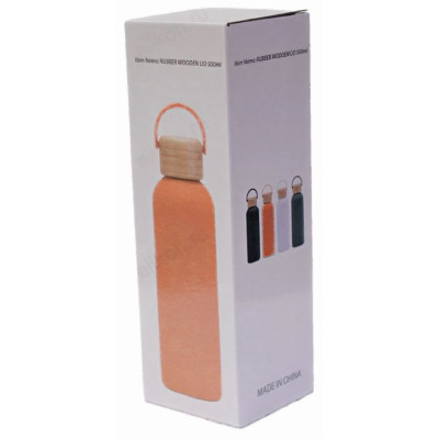 Термос металл 0,5мл бамбук.крышка ТМ-500Б-2