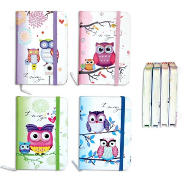 Блокнот Сова арт.В-436, 150618 на резинке 8*10