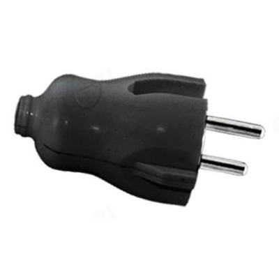 Вилка б/з черная 6А 250В  