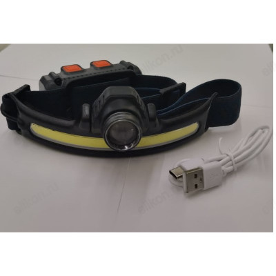 Фонарь налобный W678-2 луч+лентаCOB сенсер