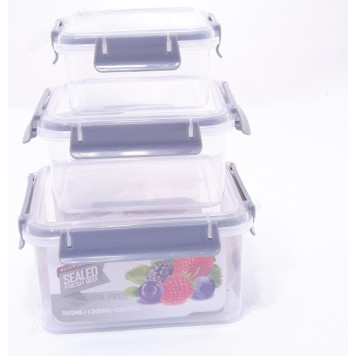Набор контейнеров пластик XG8208A-1 3шт +нож+вилка