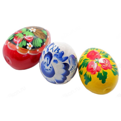 Сувенир-Яйцо пасхальное цветное деревянное