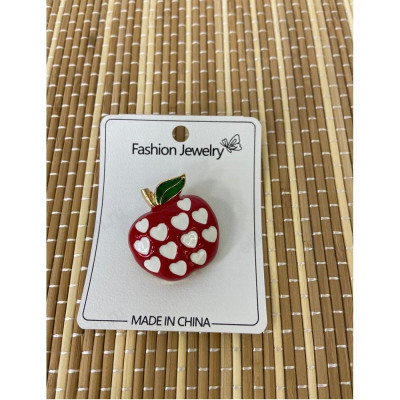 Брошь Яблоко стразы