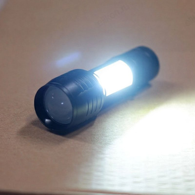 Фонарь ручной 9 см YXC-1433 USB (в пласт.чехле)-2
