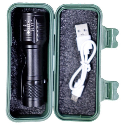 Фонарь ручной 9 см YXC-1433 USB (в пласт.чехле)-3