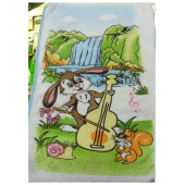 Полотенце микрофибра 25*47см Зайцы