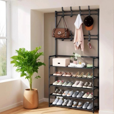 Вешалка напольная с обувницей ZK-381-1