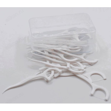 Набор зубочисток с зубной нитью 30 шт, пластик-2