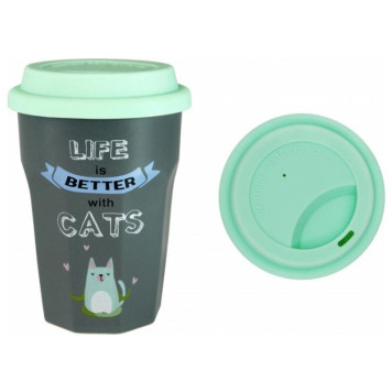 Кружка 360мл с крышкой Любимый кот, вид 1 КИТАЙ ZPX21903/1