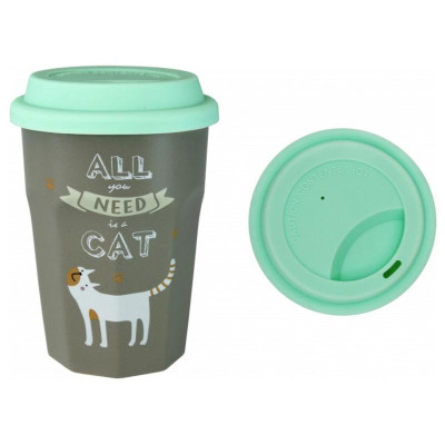 Кружка 360мл с крышкой Любимый кот, вид 4 КИТАЙ ZPX21903/4