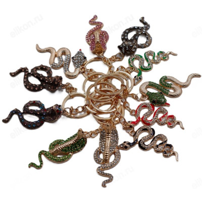 Сувенир брелок Змея стразы 12шт-5