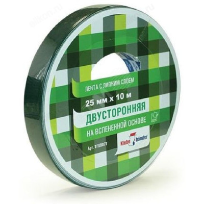 Лента двусторонняя скотч 25мм*10м TFK007T на вспененной основе Klebebander/6