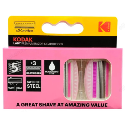 Сменные кассеты для Kodak Lady Prem Razor 5 (3 кассеты)