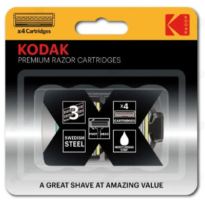 Сменные кассетые для Kodak  Prem Razor 3 (4 кассеты)  подходит к Mac3 и Mac3 turbo