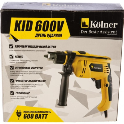 Дрель ударная Kolner KID 600V-4