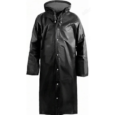 Дождевик Komfi EVABL1 с капюшоном на кнопках ЧЕРНЫЙ-1