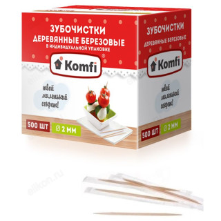 Зубочистки Komfi береза в инд. упаковке KWN206K